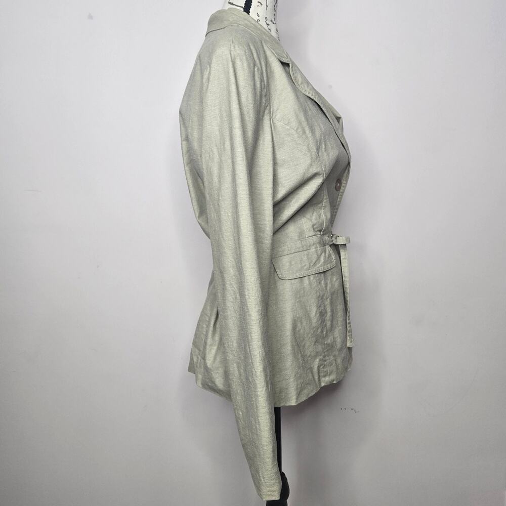 George Stretch Women's Khaki 2-Button Blazer With Tie at Waist Size 12 - Picture 8 of 14